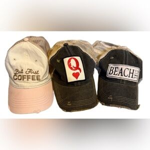 Trendy Baseball Caps Set - Pink, Black, Tan